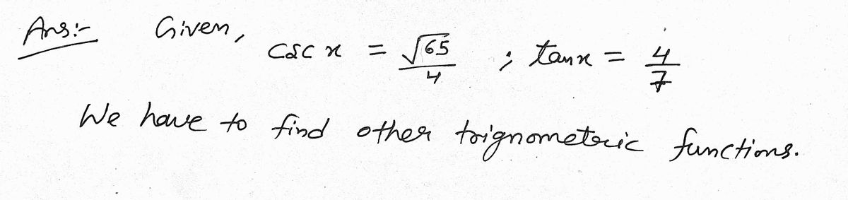 Trigonometry homework question answer, step 1, image 1